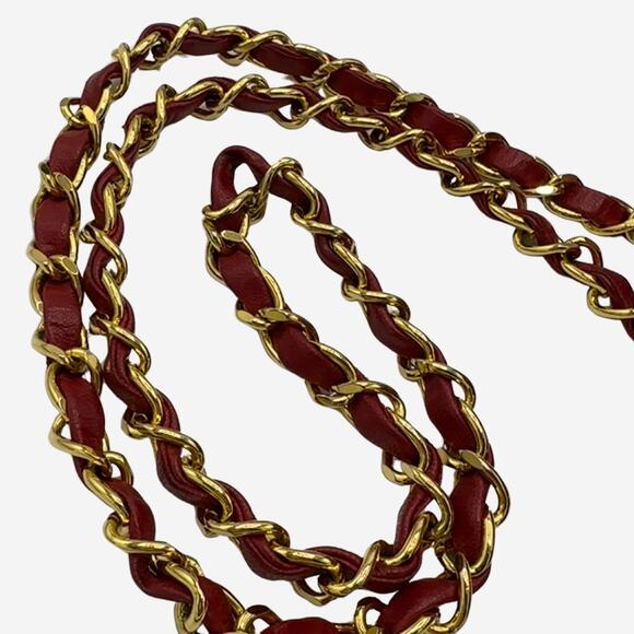 Vintage Red Chanel Lambskin Leather Small Single Flap with 24k gold-plated HW - Picture 12 of 15